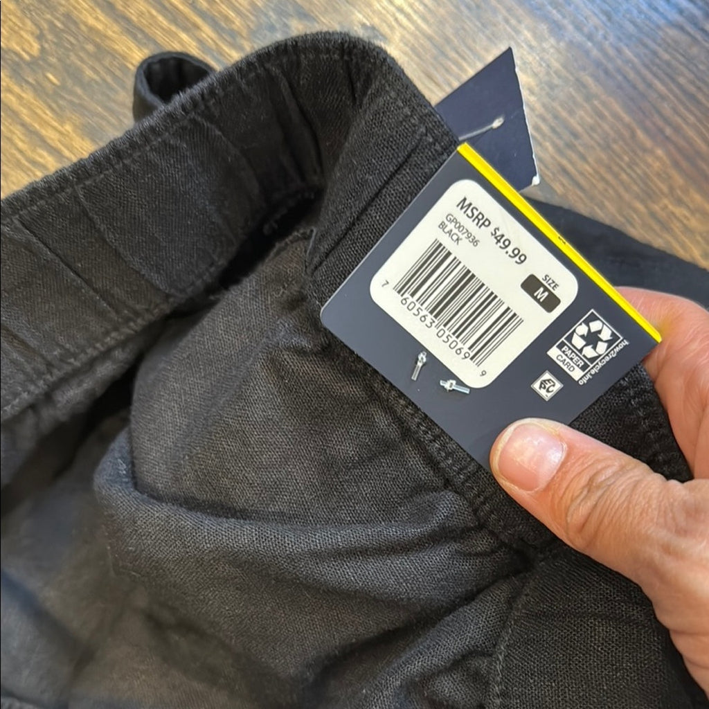GAP Midnight Black Relaxed Pants xl linen woman's new