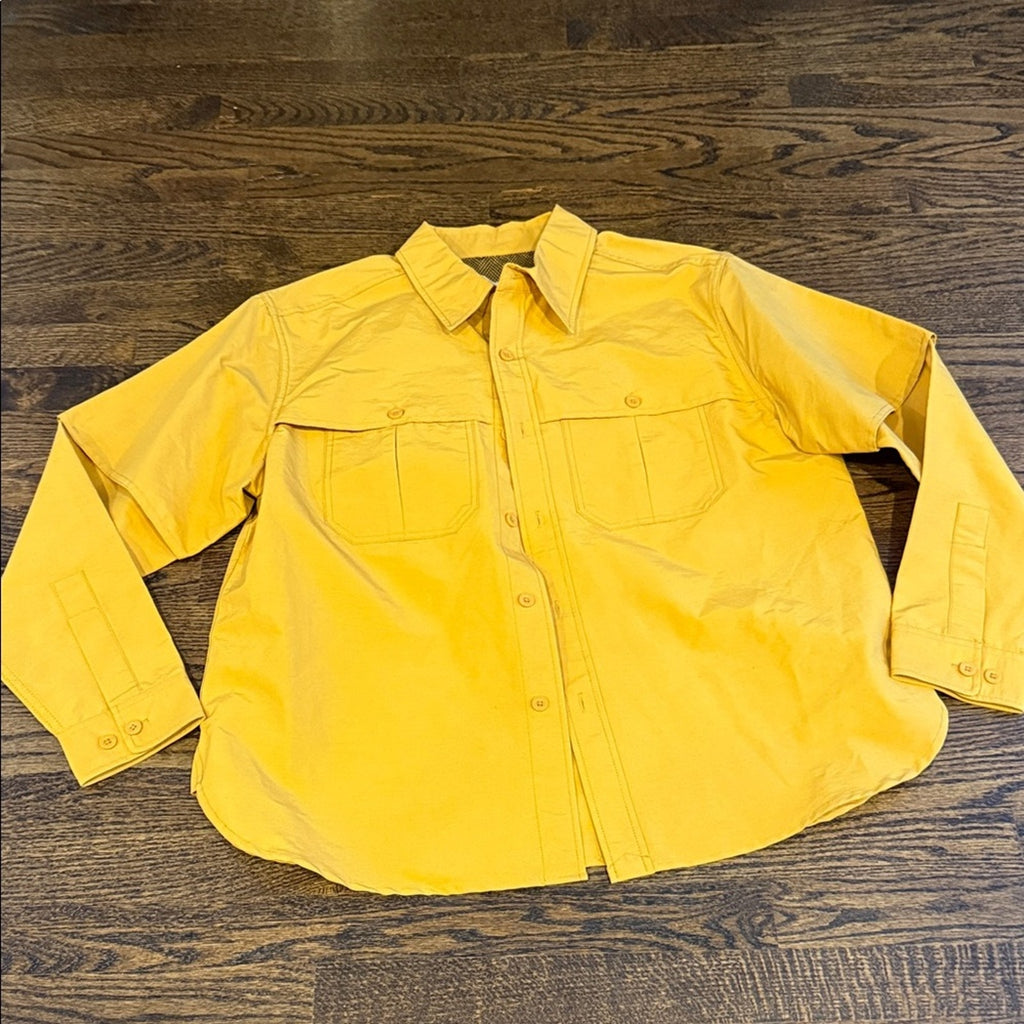 Woolrich Yellow Button-Up Shirt men's  fishing size small NEW