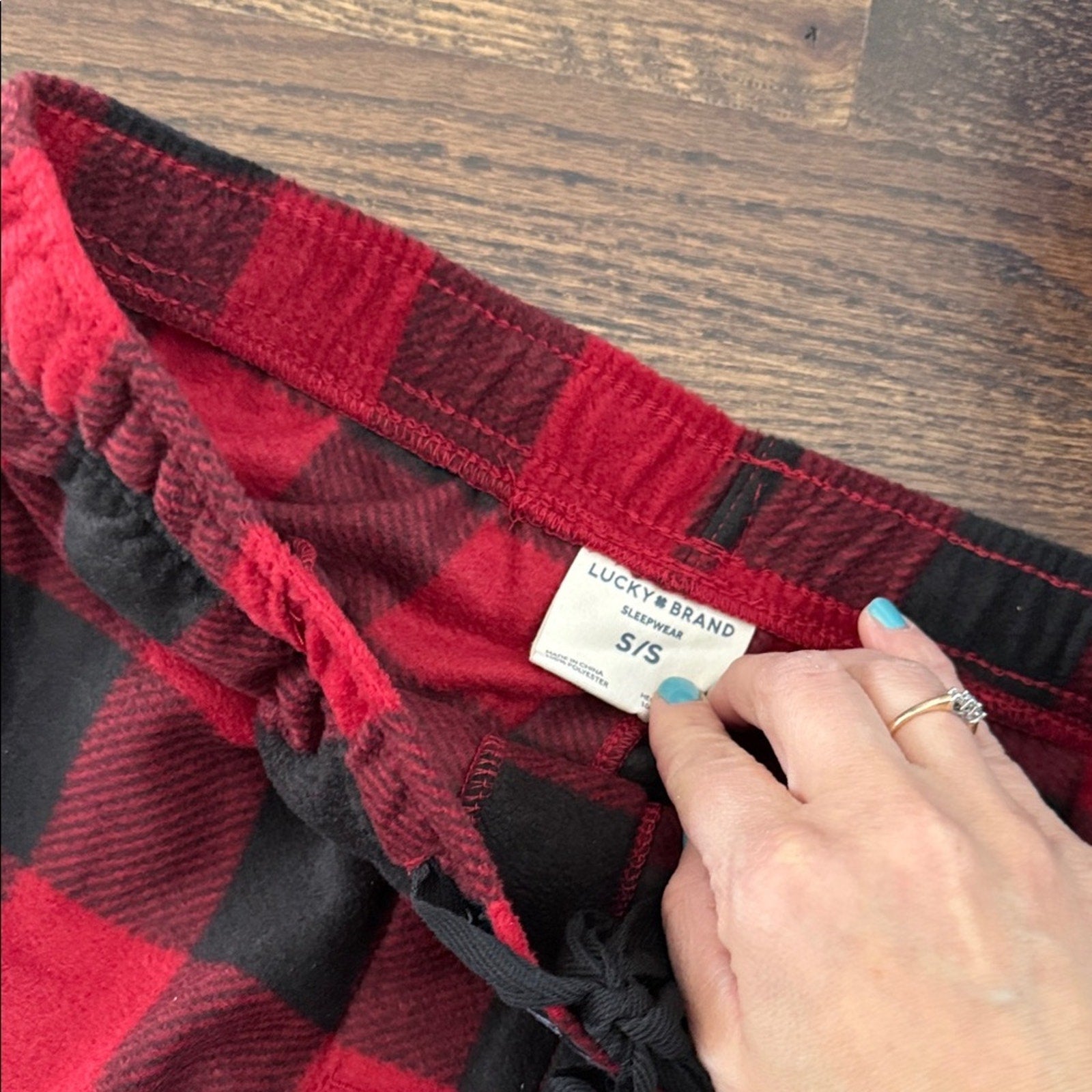 Lucky Brand Red and Black Checkered Pants