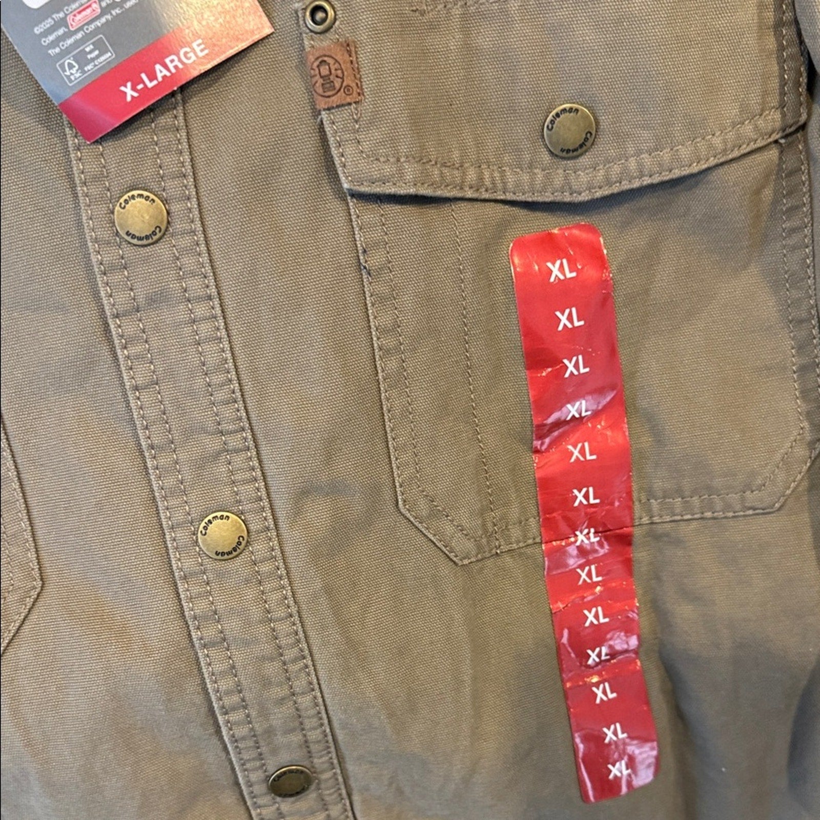 Coleman Khaki Button-Up Jacket XL coat NEW men’s