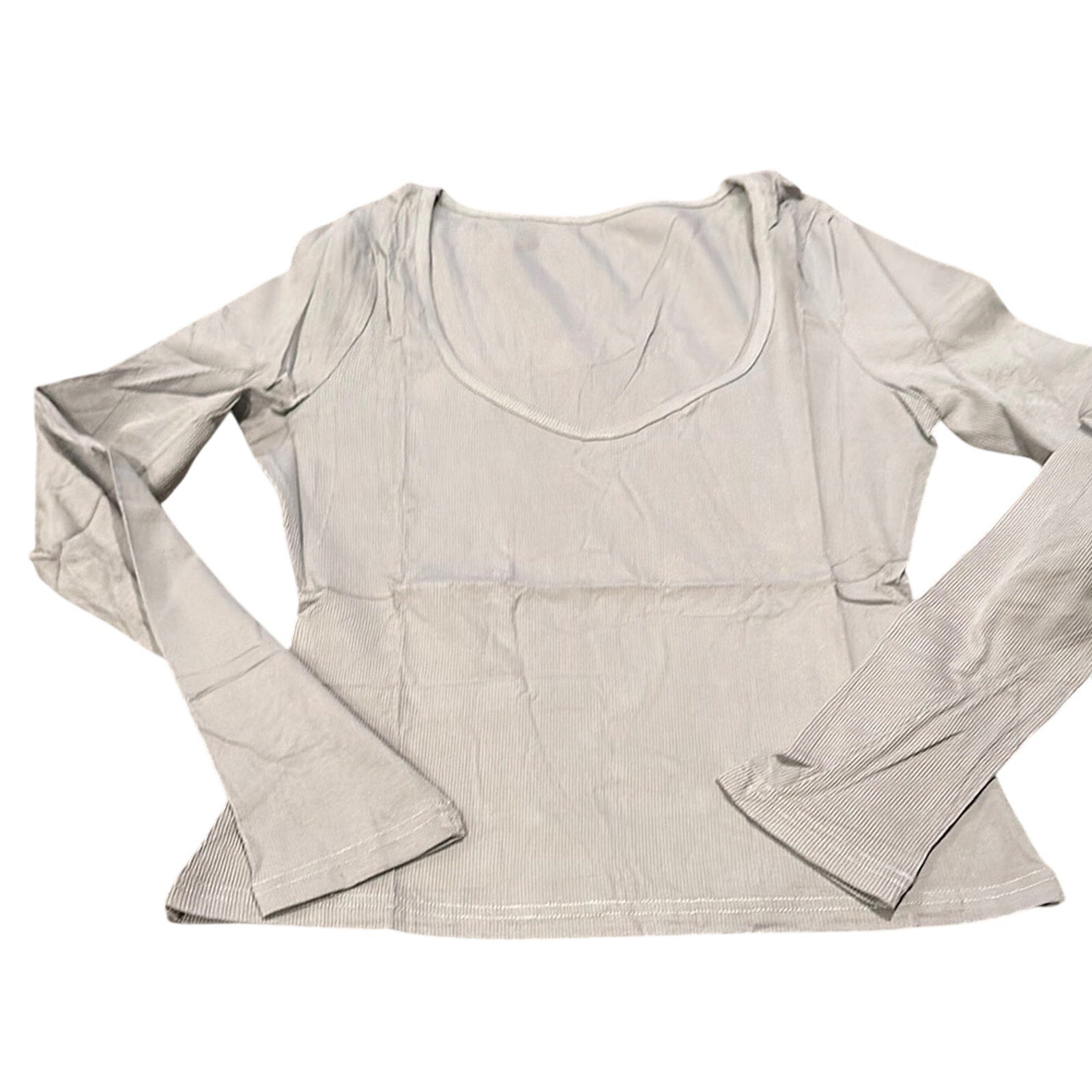 Women's Gray Long Sleeve Top long sleeve spandex top small NWOT
