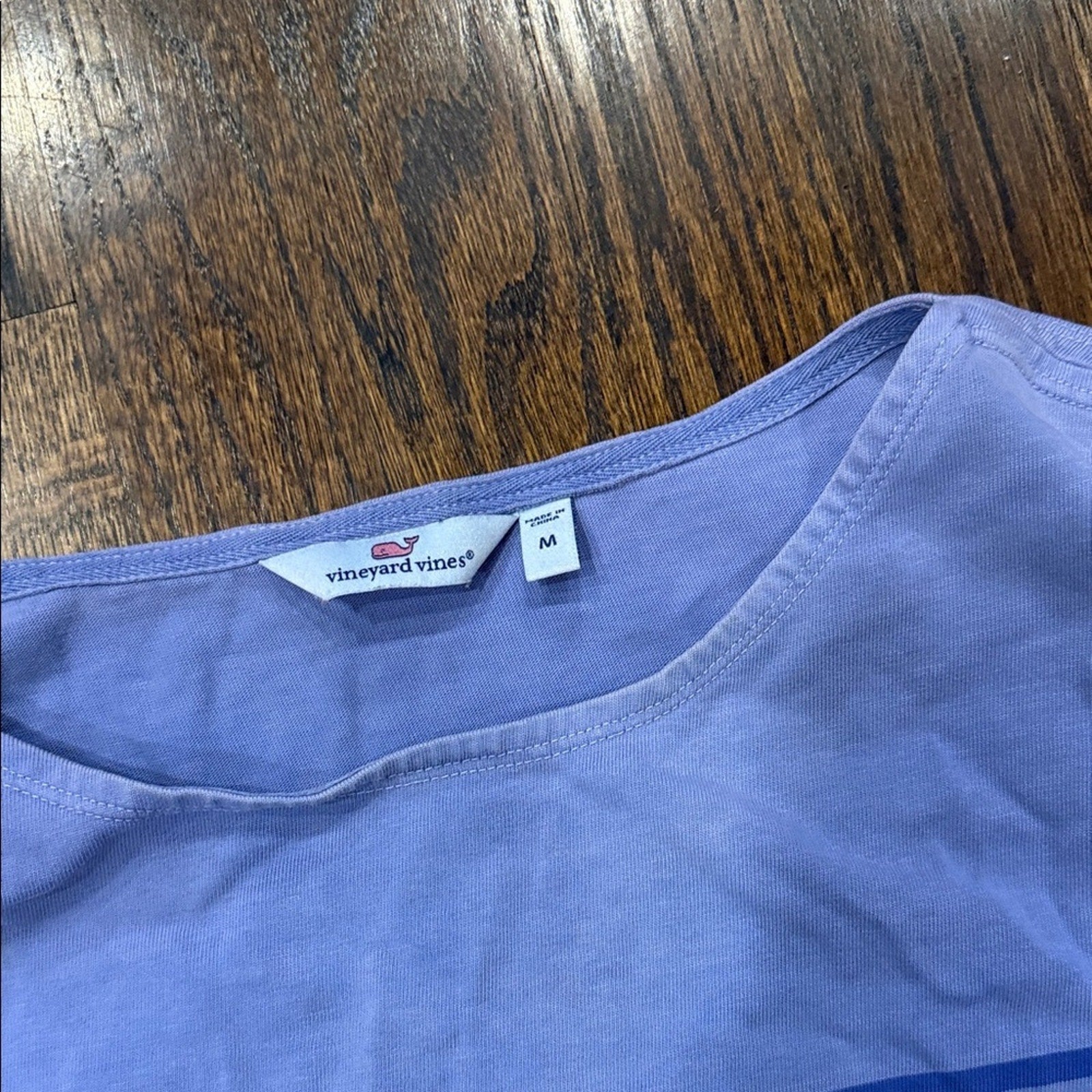 Vineyard Vines Blue Striped Knit Shift Dress 3/4 Sleeve Size Medium