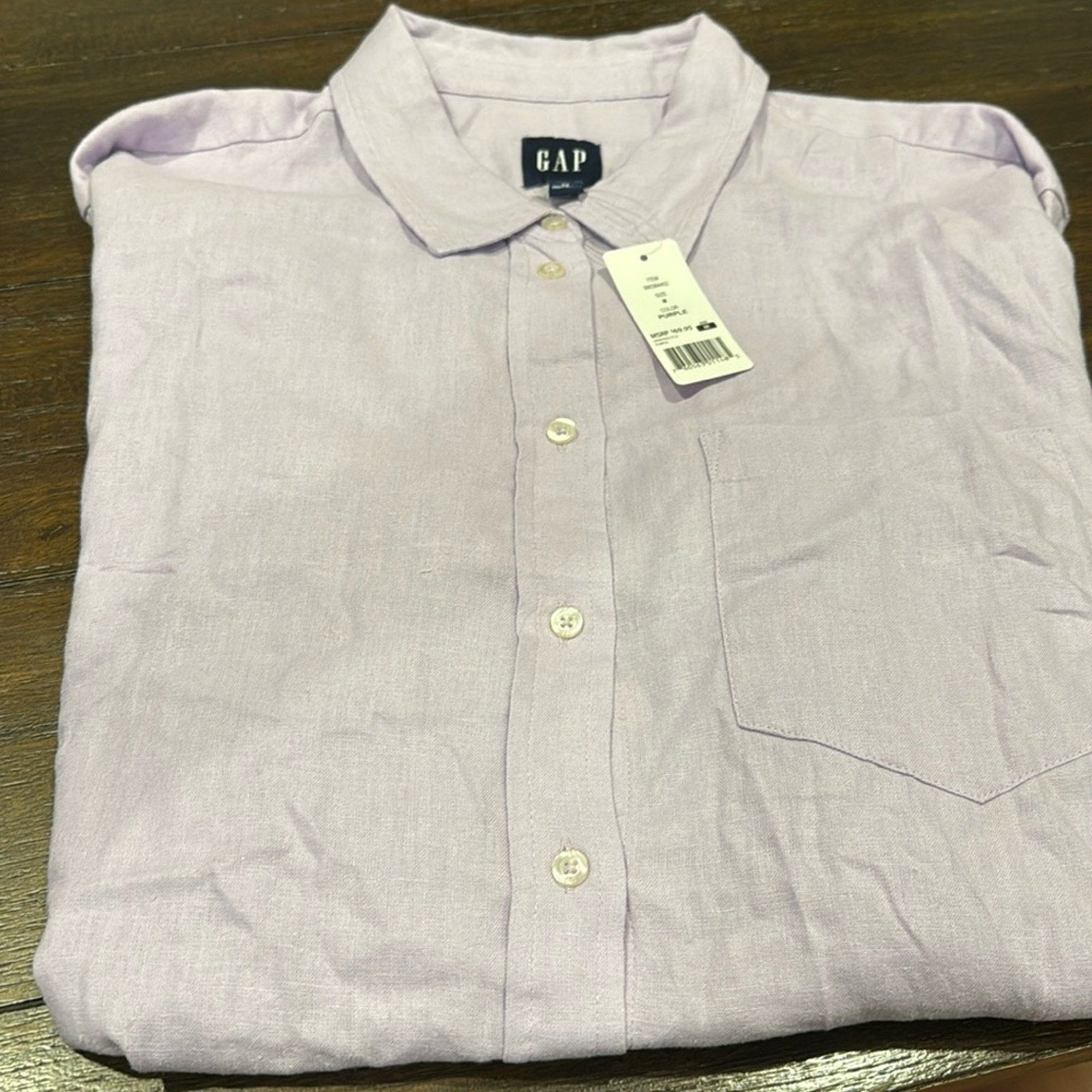 GAP New ladies Medium purple Linen Button Down Top