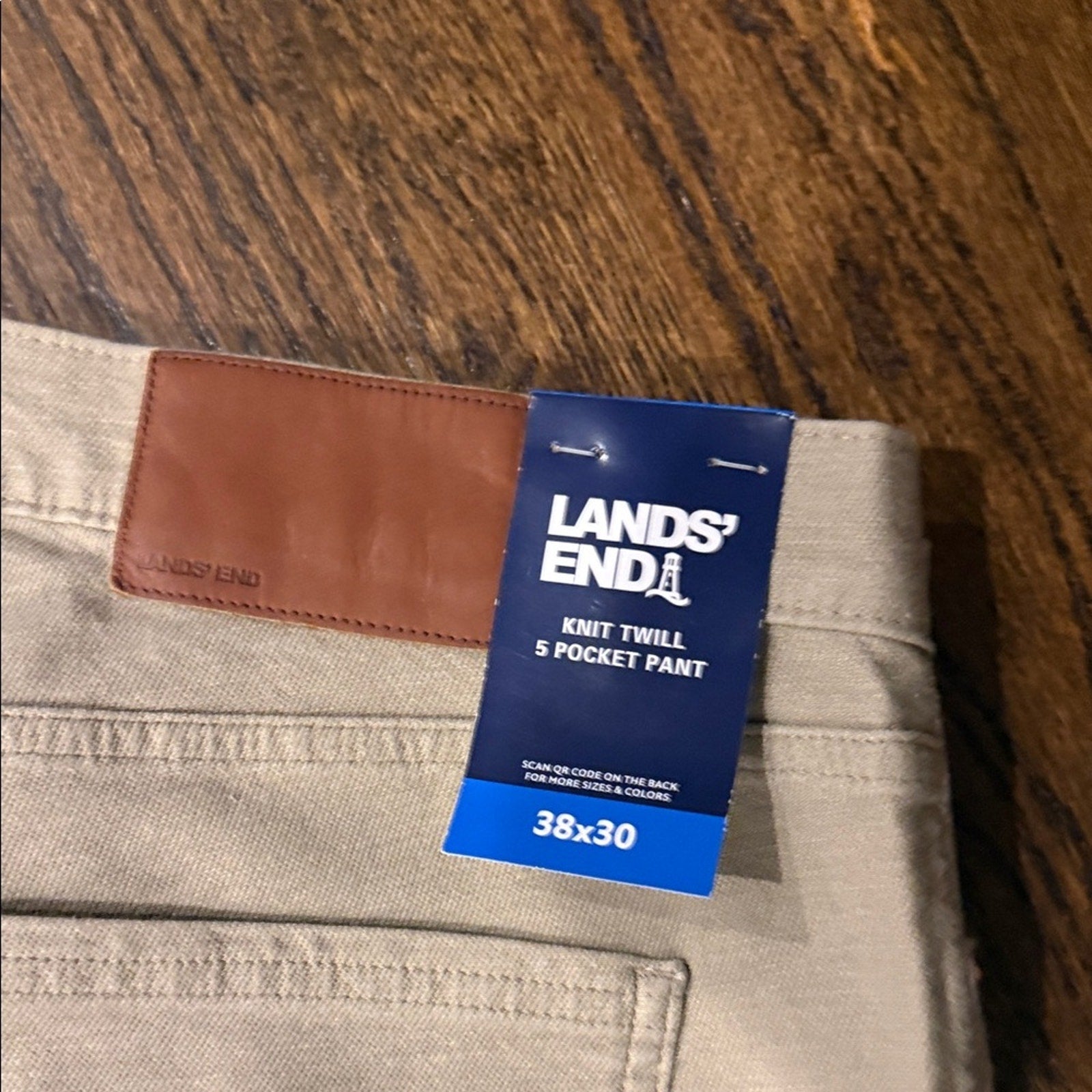 Lands' End Men's Tan Chinos 38X30 pants NEW
