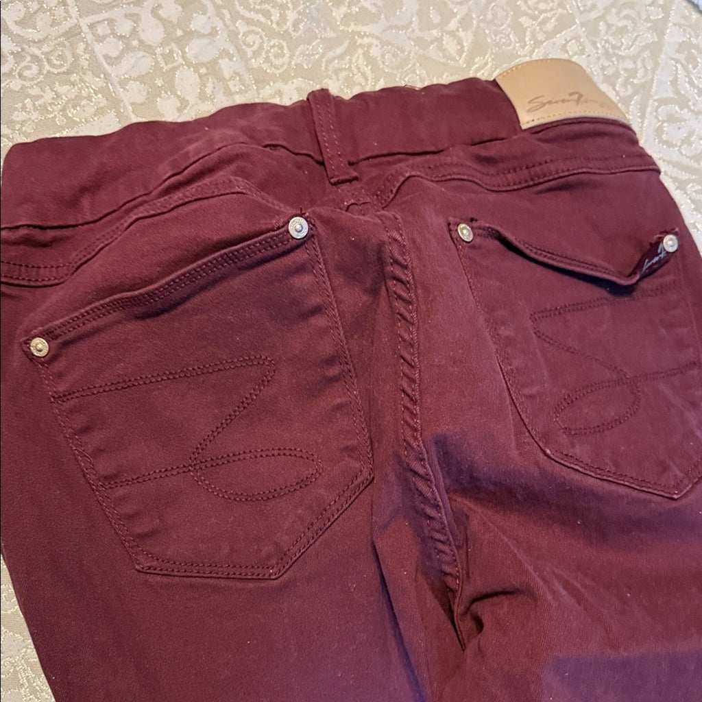 Seven 7 Burgundy Skinny Jeans size 8 Preloved condition