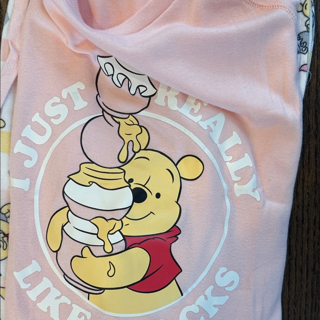 Disney woman’s Winnie the Pooh XL Pajama Set - Pink and Yellow