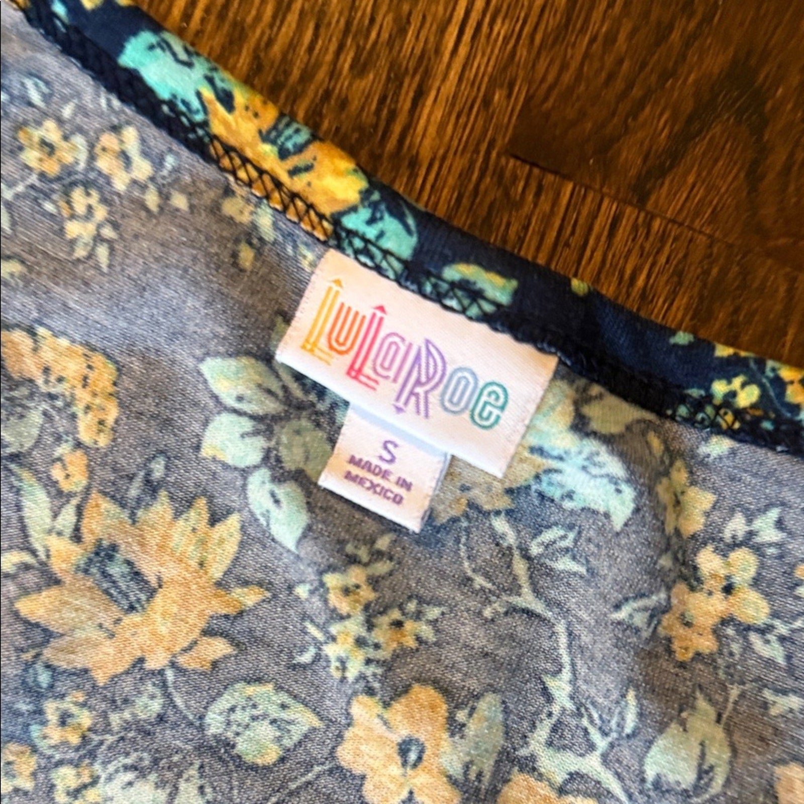 Lularoe Floral Blue A line dress  woman’s small fits medium  Dress