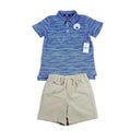 Lands End Blue Striped Shirt and Tan Shorts Set lands end size 6 NEW