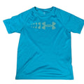 Boys YL Under Armour Teal Performance Tee fair shape