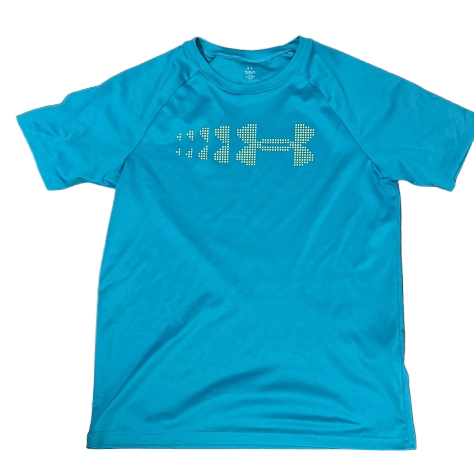 Boys YL Under Armour Teal Performance Tee fair shape