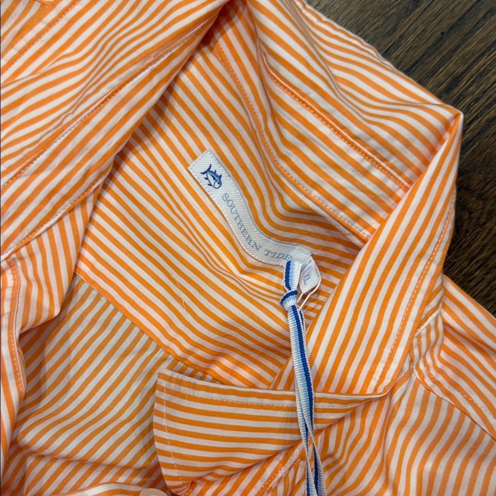 Southern Tide beach Woman’s xl dress Orange Striped Shirt new