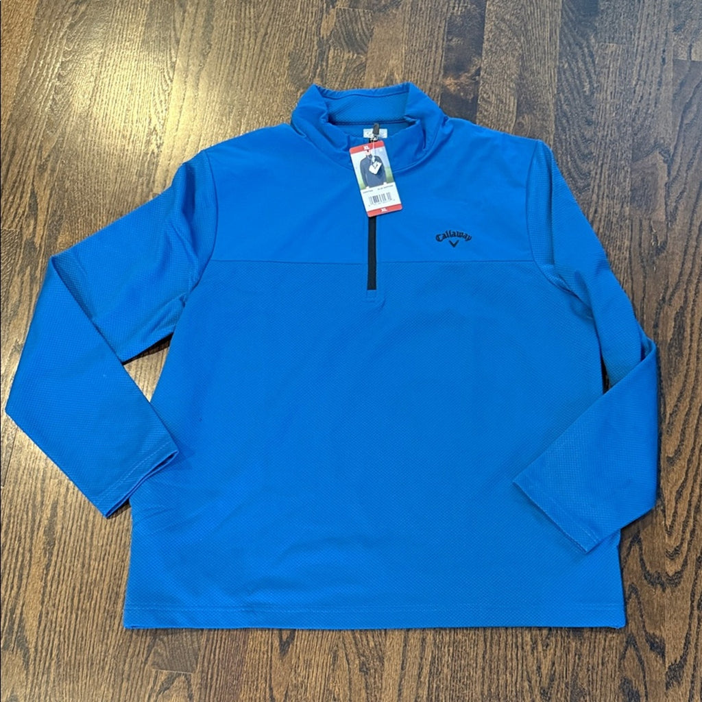 Callaway Vibrant Blue Long Sleeve Pullover Mens XL NEW