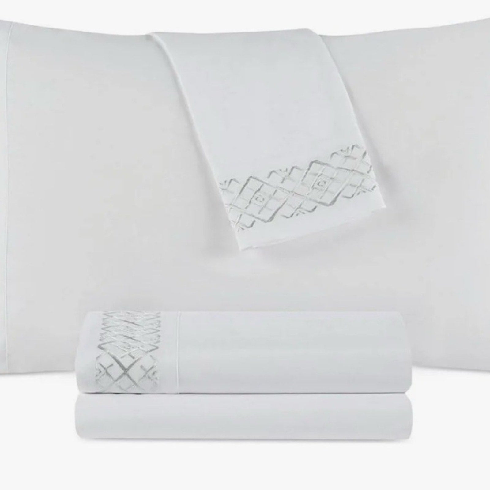 Sheets Décor Studio White Sheet Set diamond grey full