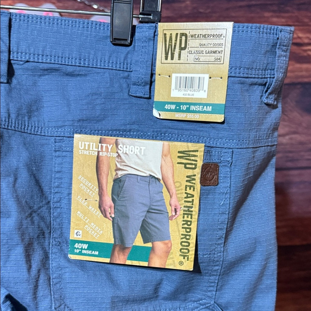 Weatherproof Men's Slate Cargo Shorts 40 NEW