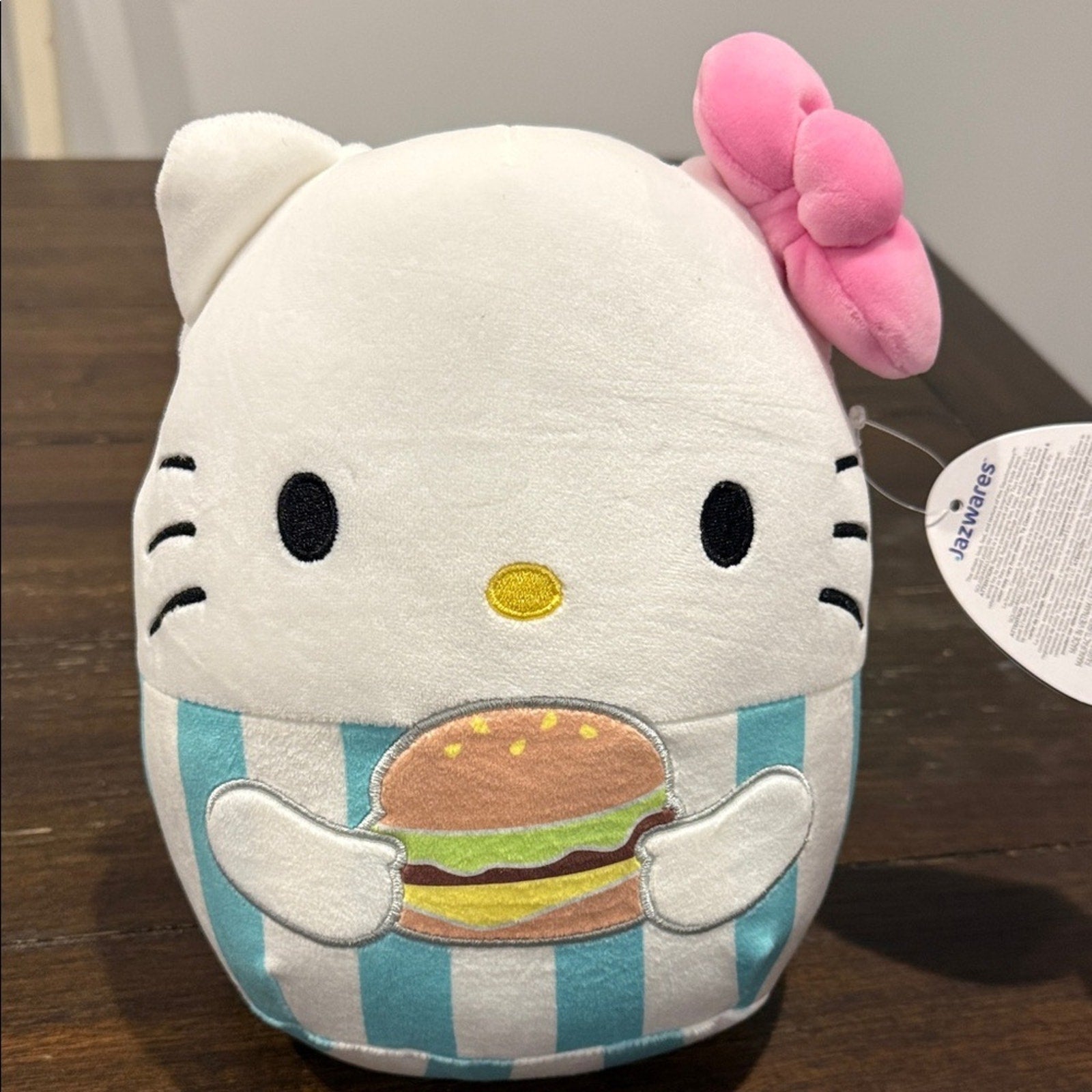 Squishmellow Hello Kitty Plush with Pink Bow cheeseburger NEW