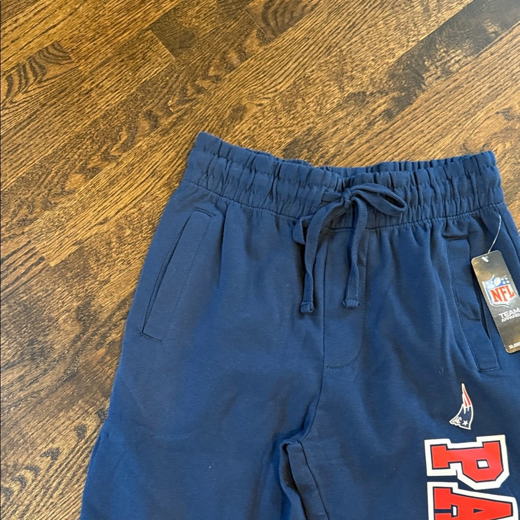 NFL Patriots Navy Joggers with Red Logo mens small NEW