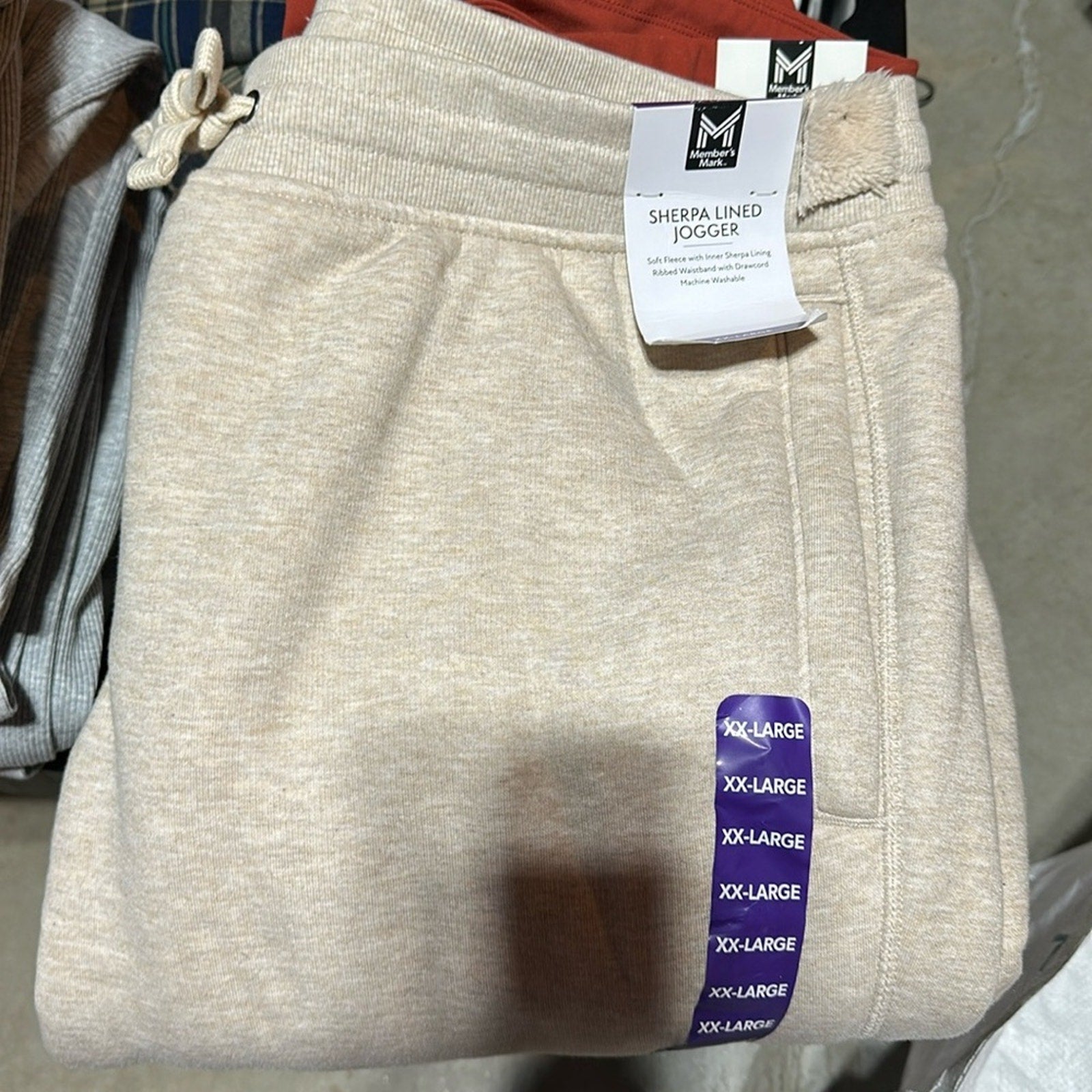 Member's Mark ladies Sherpa Lined Jogger Oatmeal Sz XXL New Cream Draw S…