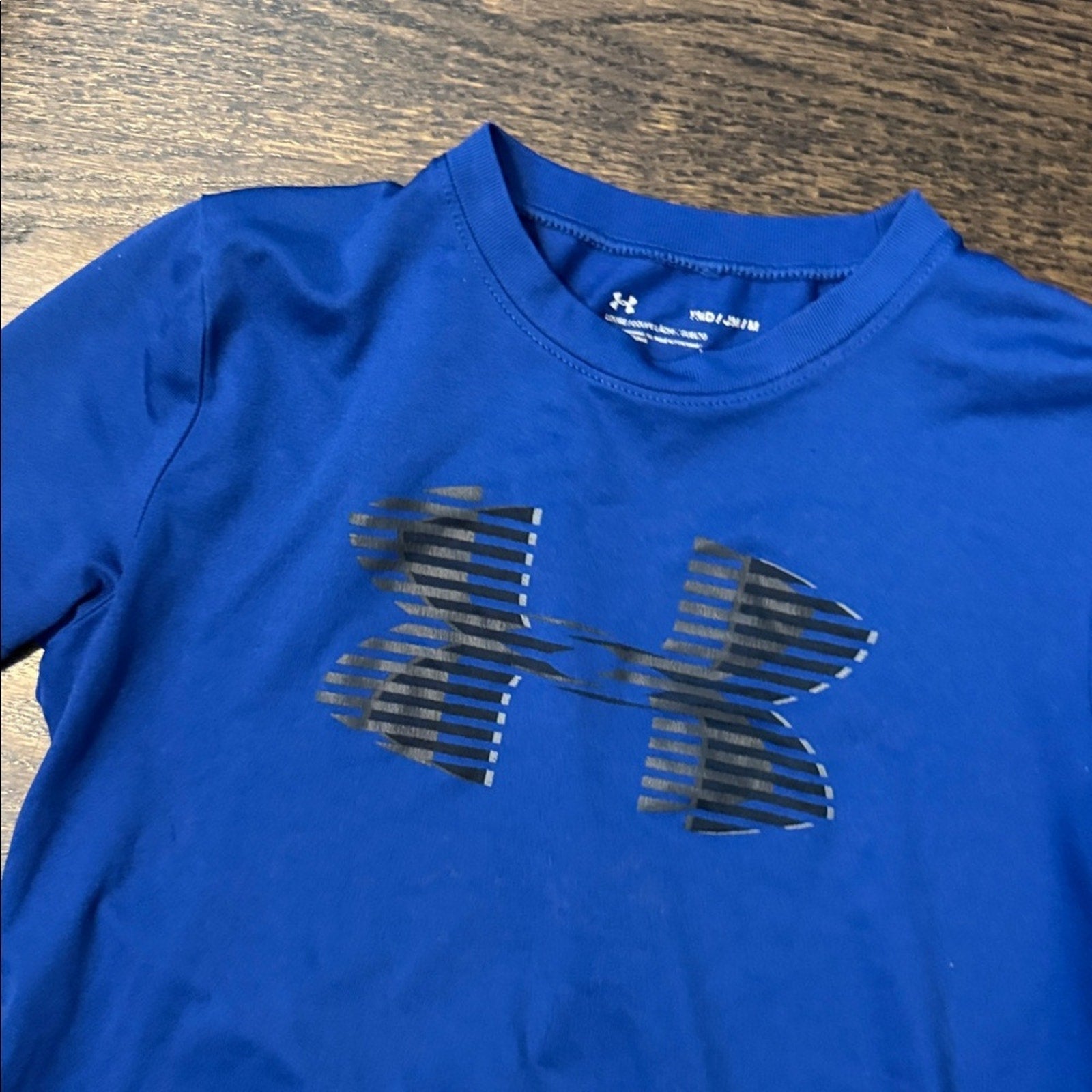 Under Armour Youth Boys Medium Blue Short Sleeve Athletic Logo Tee Shirt