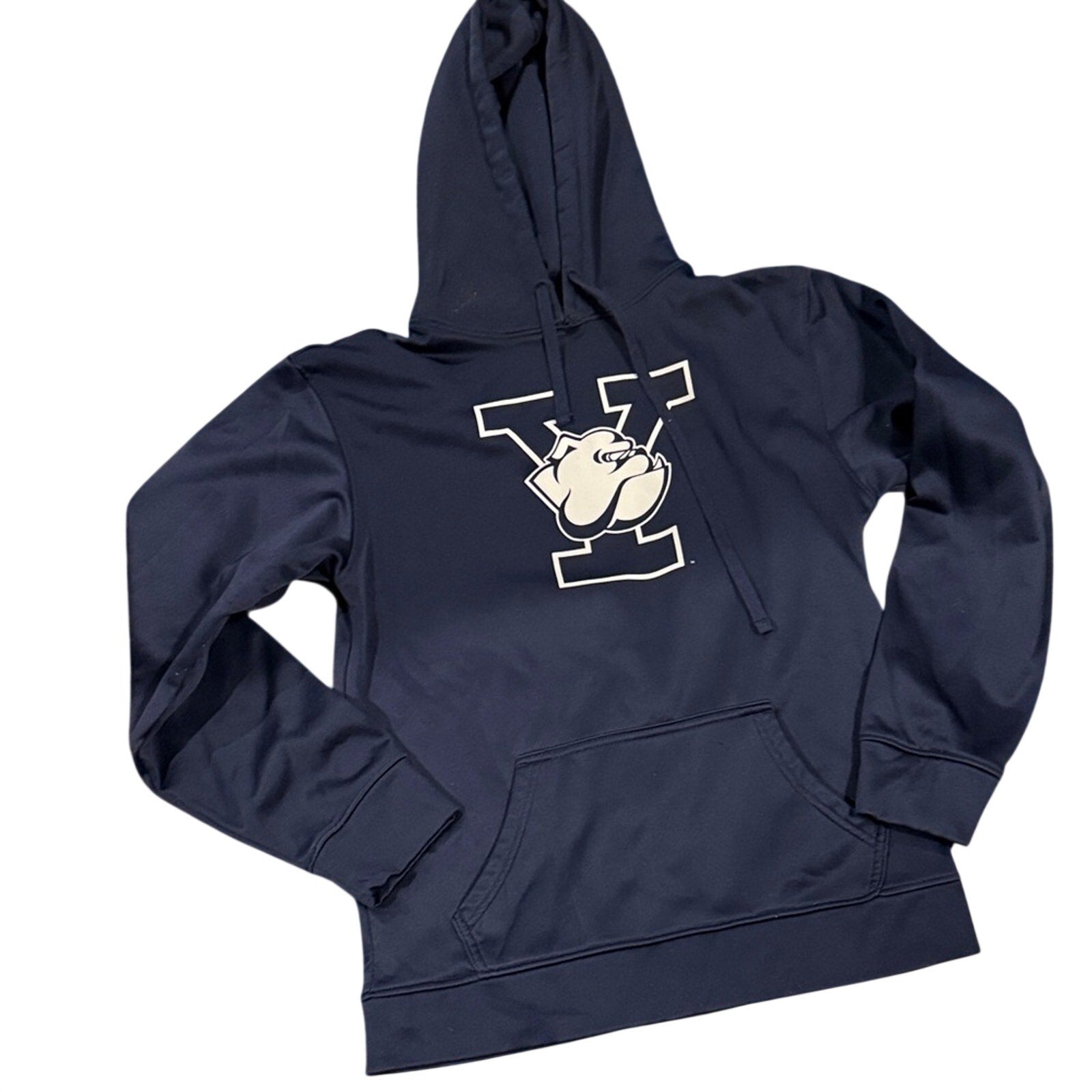 YALE Navy Hoodie with Bulldog Logo Yale unisex small used