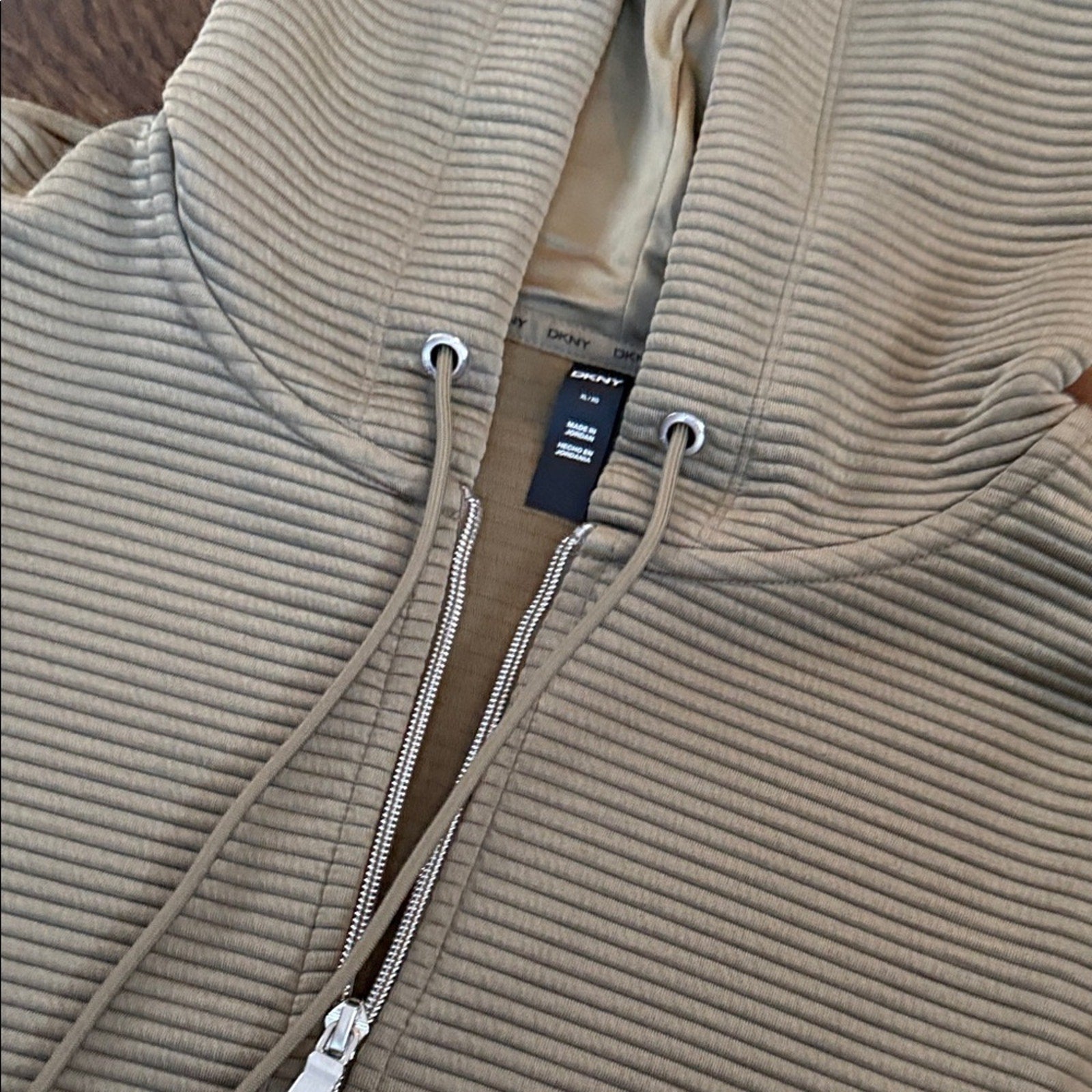 DKNY Women’s Utility Full Zip Hoodie Sweatshirt Olive Green Size XL NWT