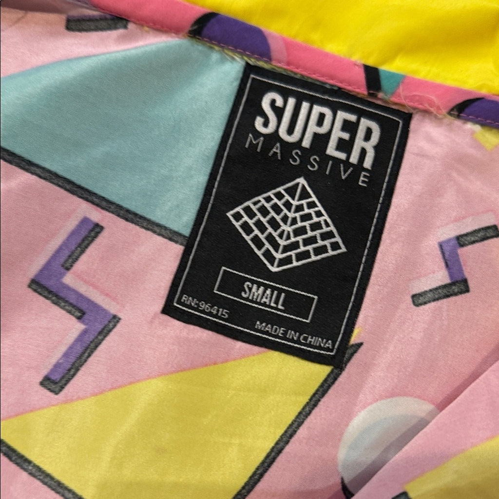 Colorful Geometric Windbreaker woman’s small oversized super massive