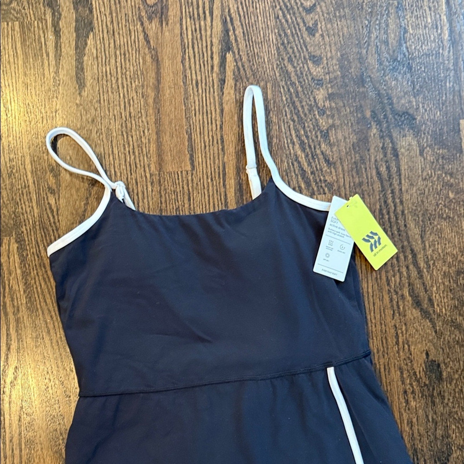 All in Motion Black Dress  with skort shorts White Trim Athletic Medium NEW