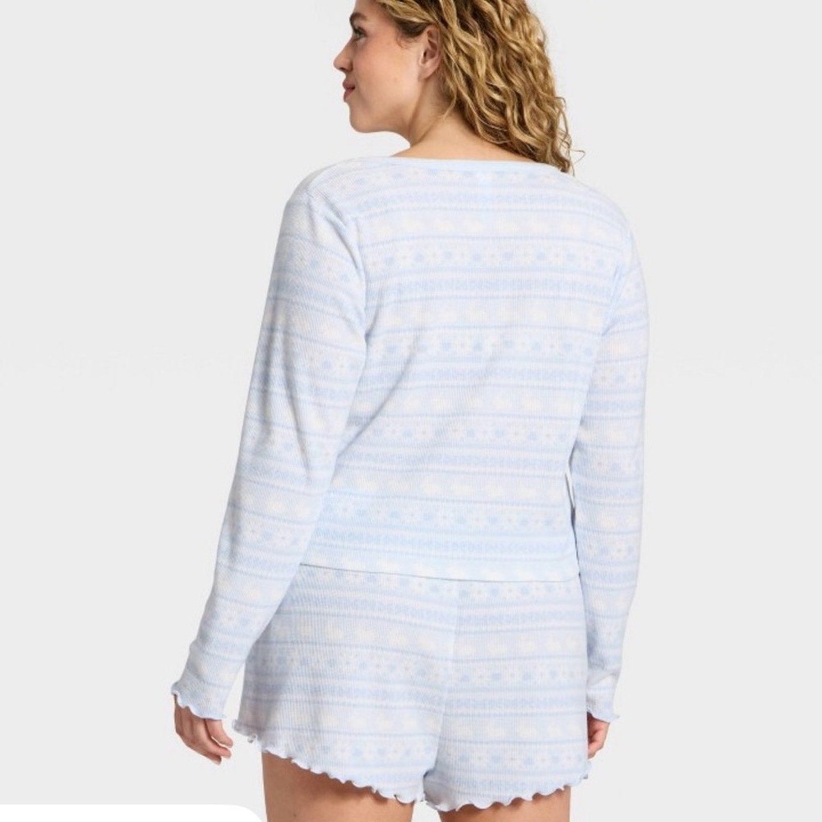 Wild fable Cozy pajama set L top XL bottom Blue Patterned bunny NEW