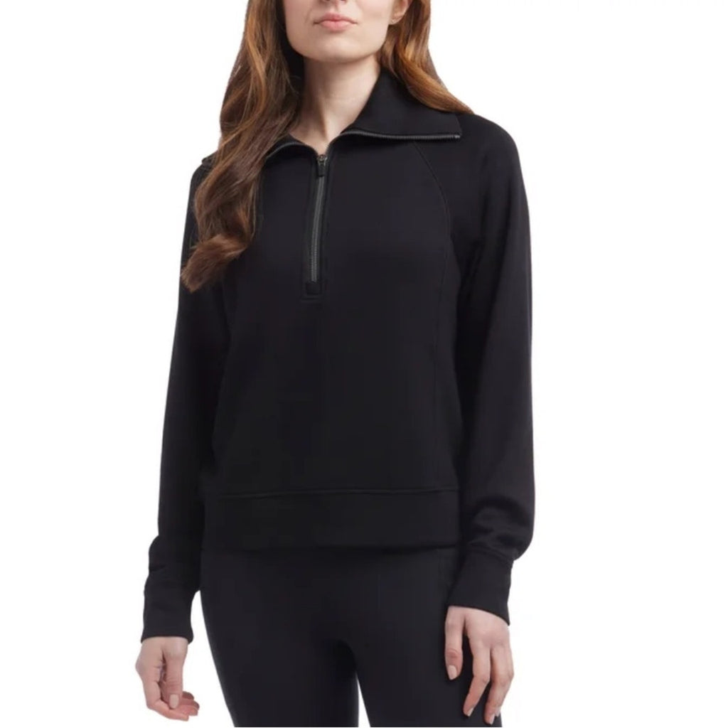 Danskin Women’s Black Quarter-Zip Pullover Athletic Top Size M – NWT