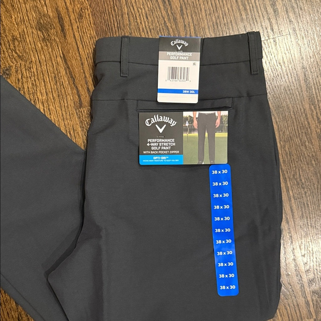 Callaway Charcoal Golf Trousers 38x30 caviar pants new