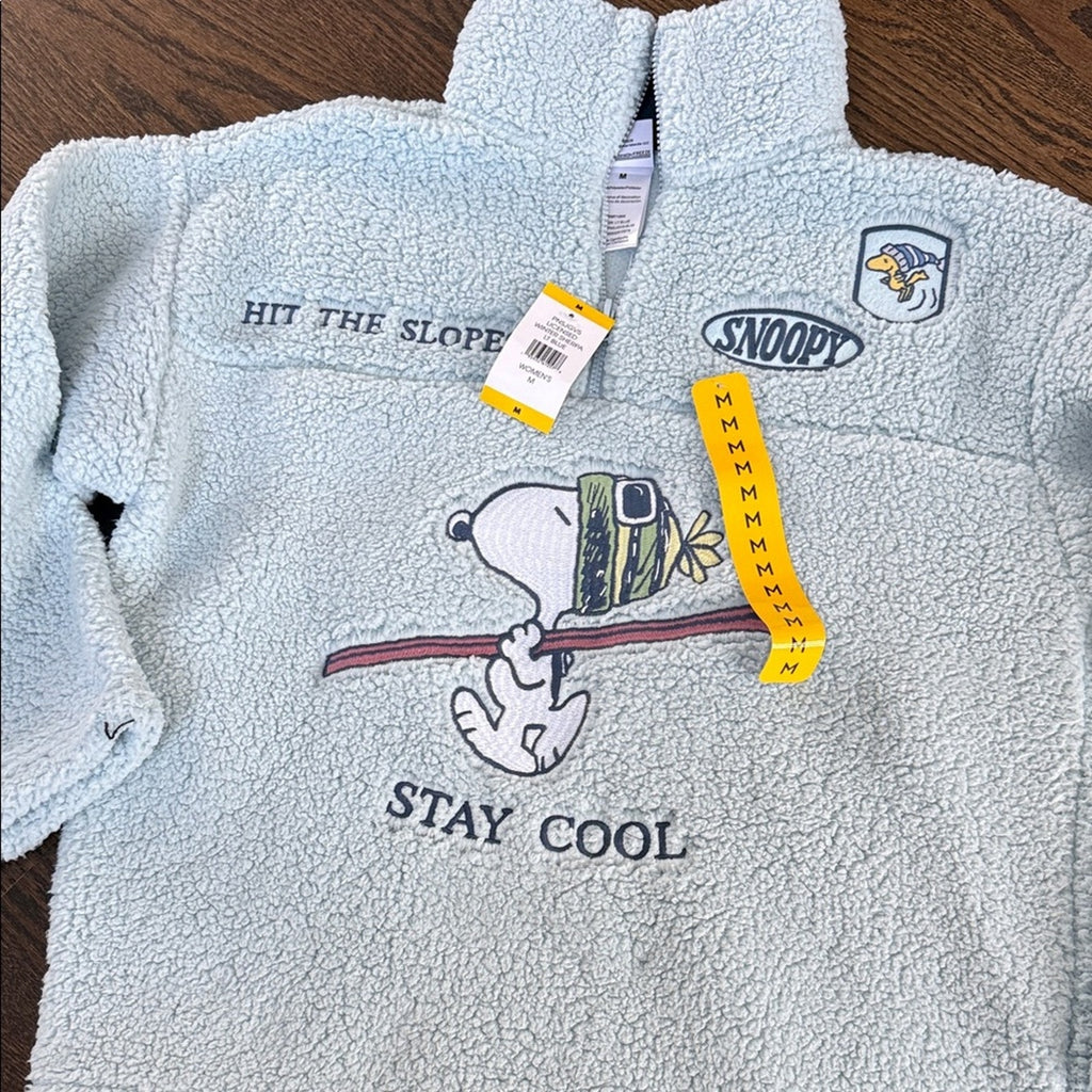New woman’s medium popover Sherpa ' Light Blue Fleece Pullover