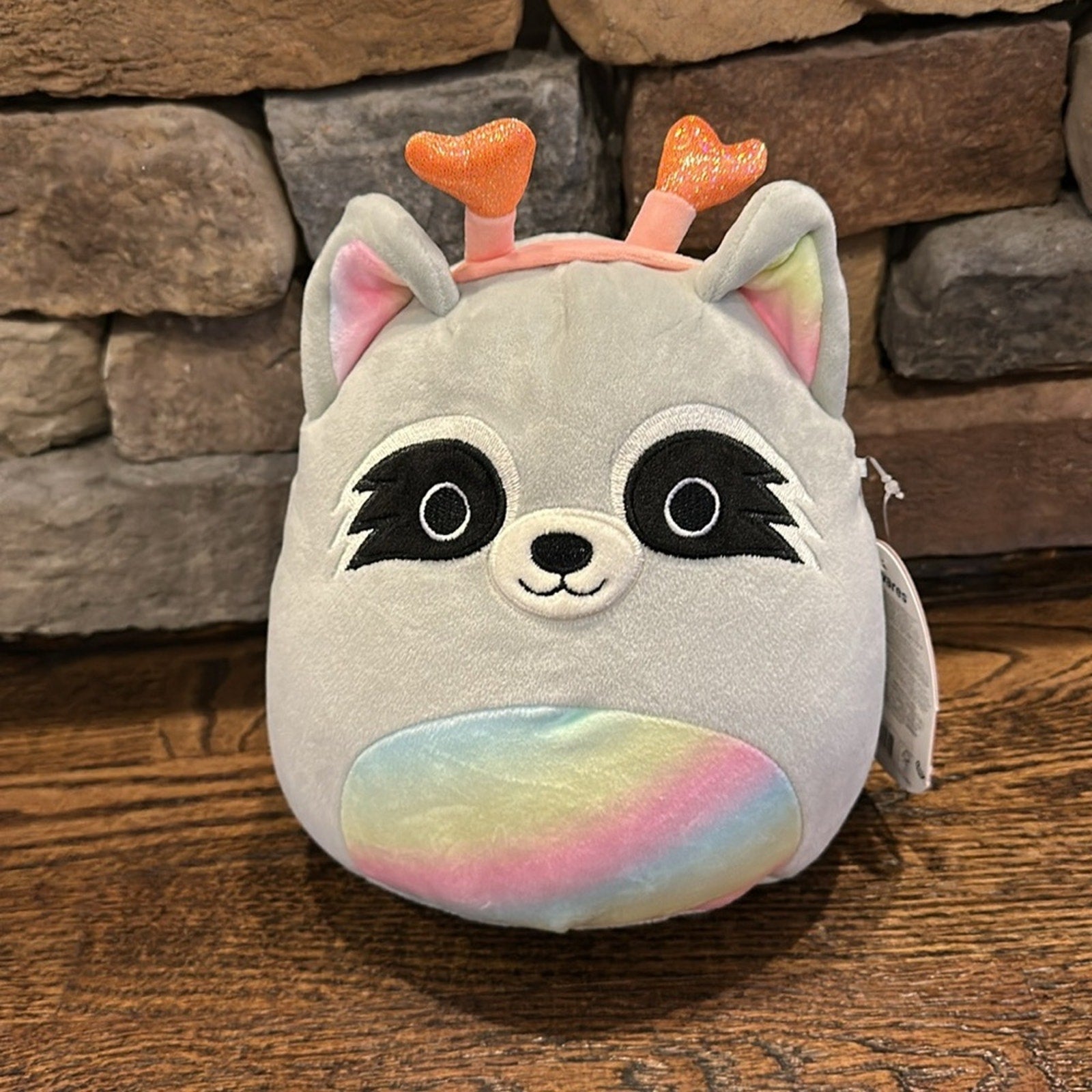 Squishmallows Gray Raccoon Plush Toy max medium size NEW
