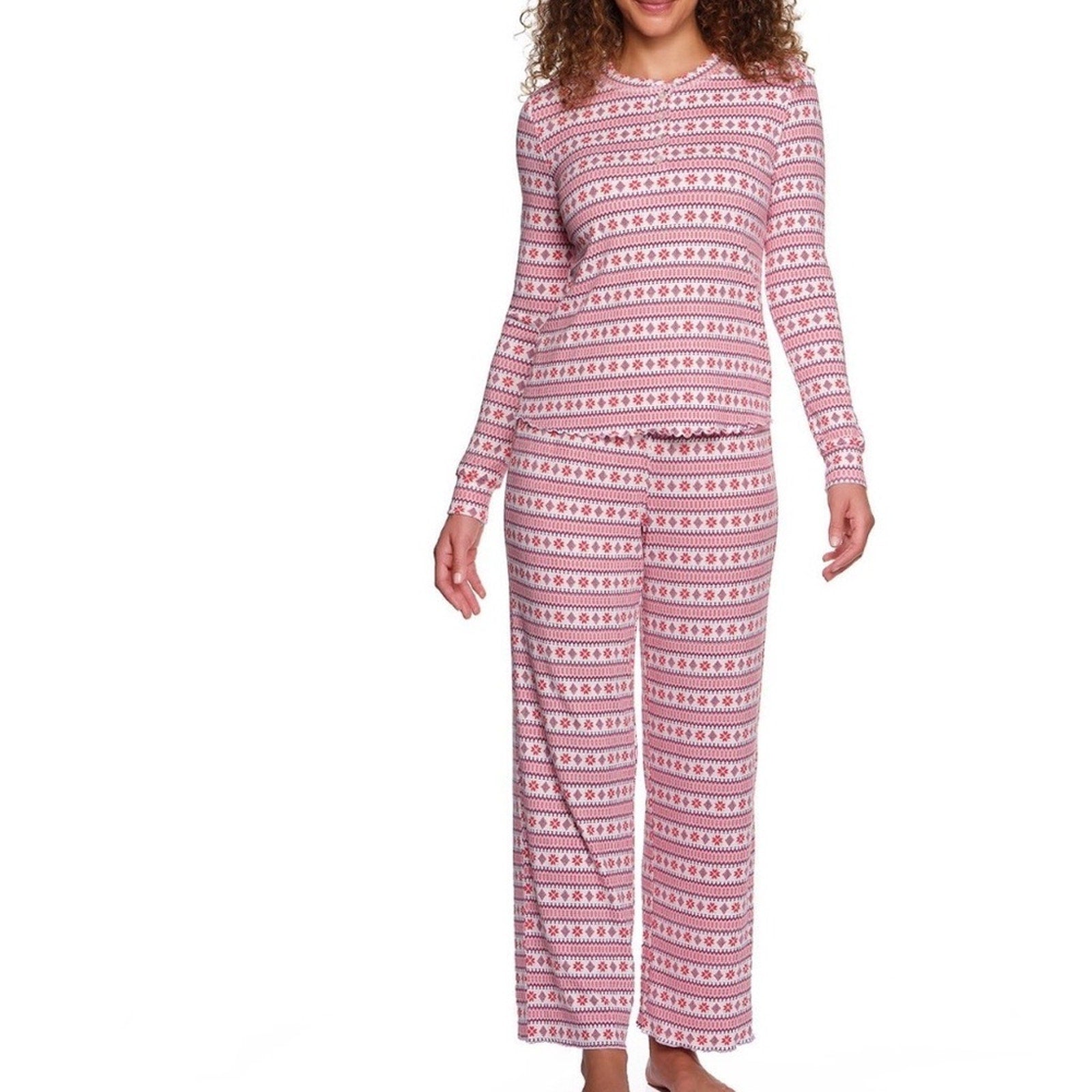 Loft Cozy Pajamas set in Red and White ladies lounge set Medium NEW