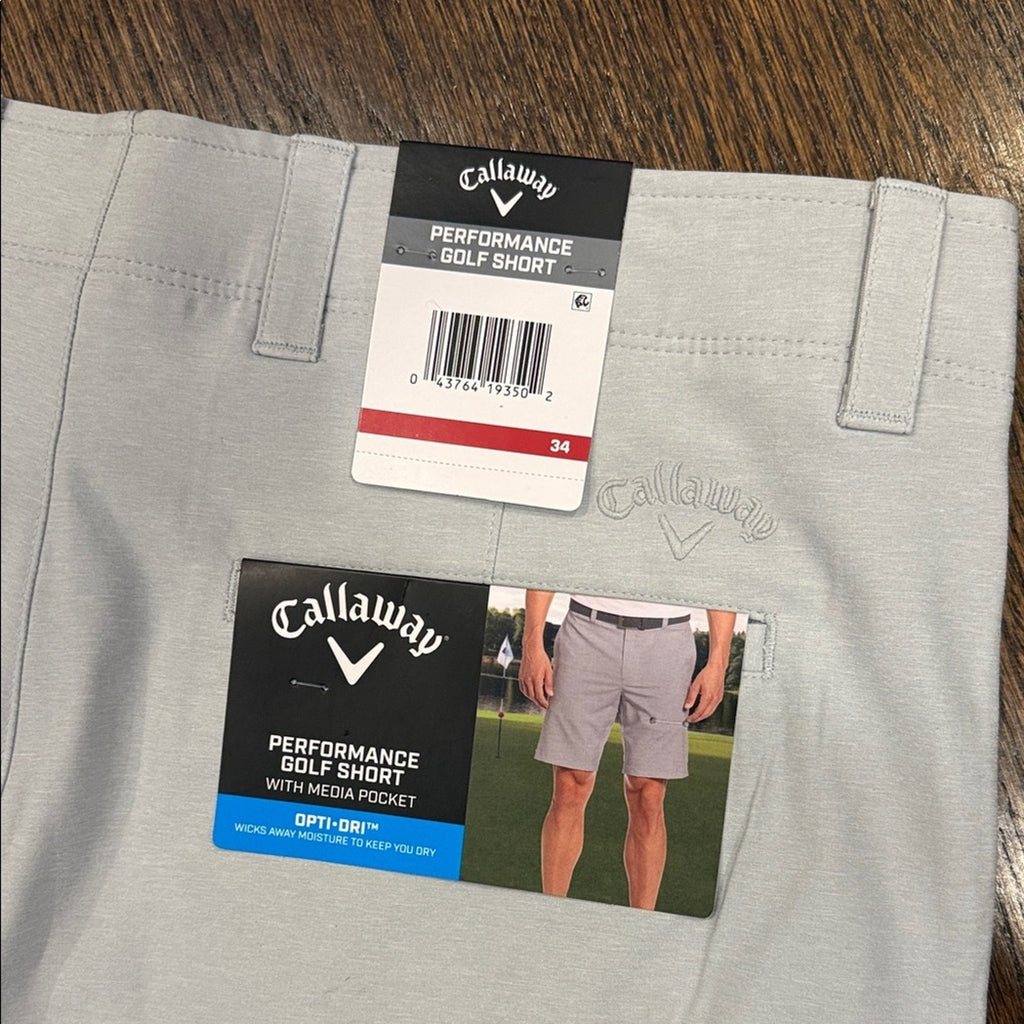 Callaway Men's Light Gray Flat Front Shorts size 34