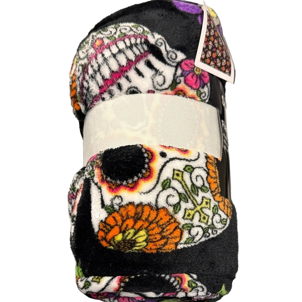 Colorful Skull Patterned Blanket 💀 cozy blanket NEW