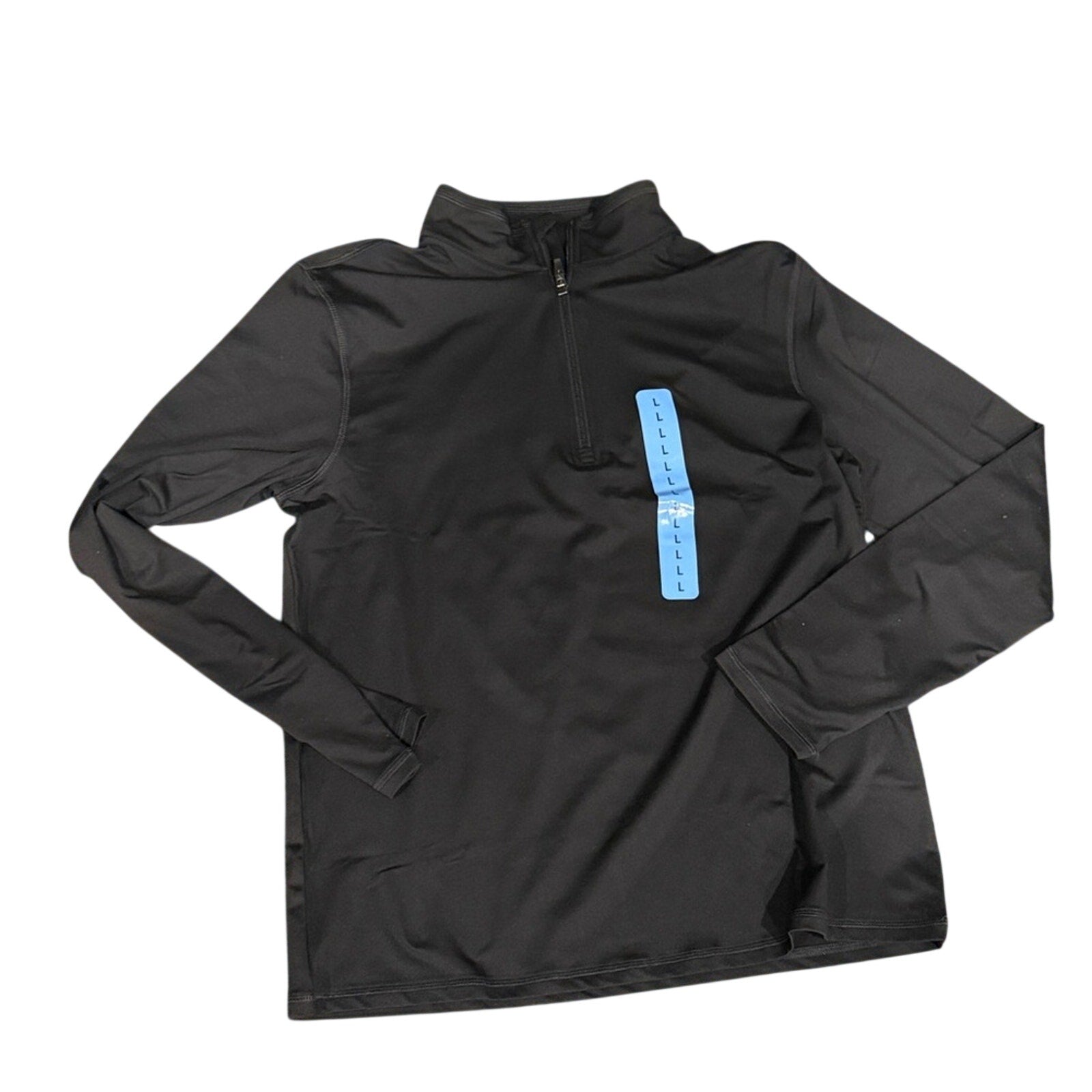 Members Mark men’s active popover size Large Black Quarter-Zip Pullover new