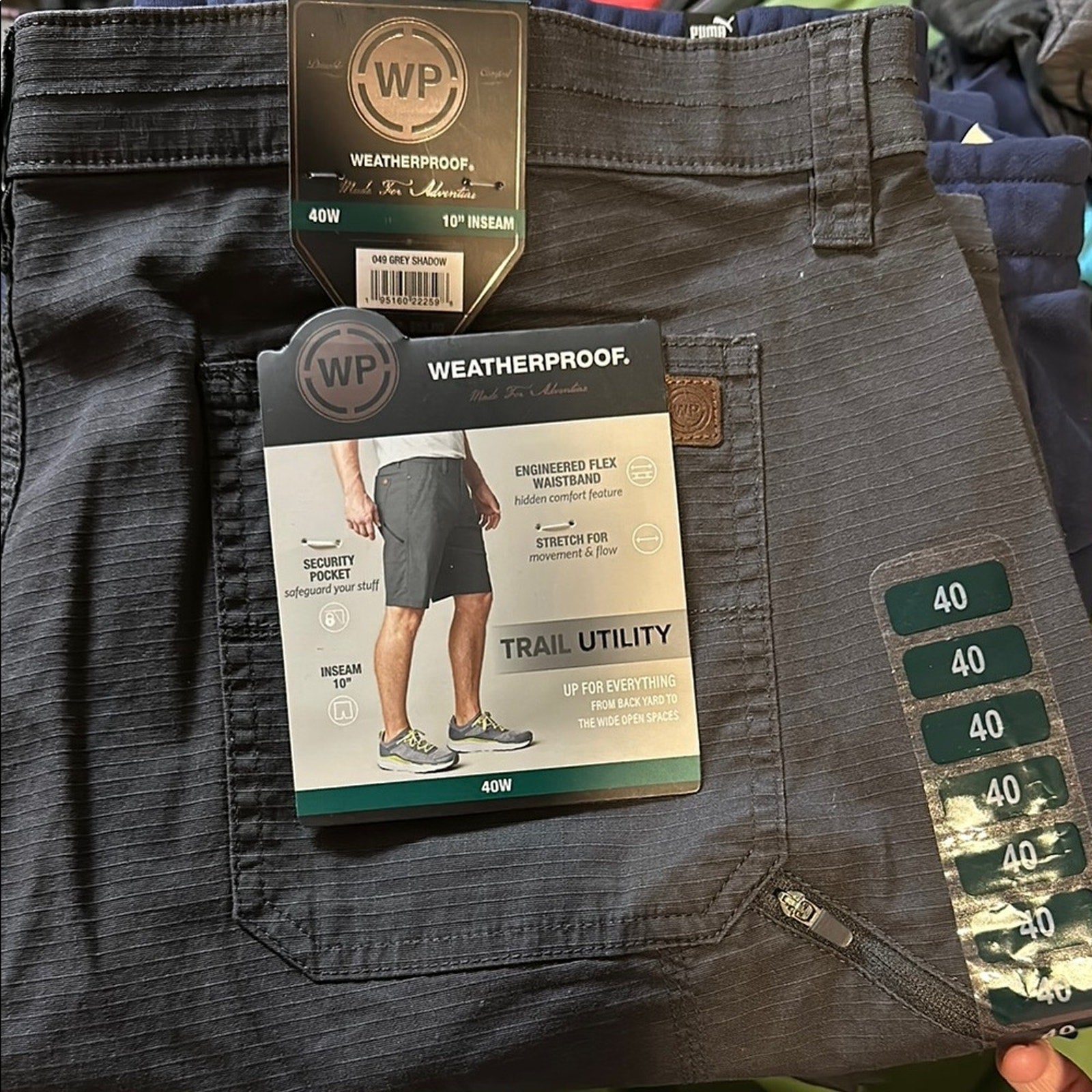 Weatherproof Trail Utility Shorts - Dark Gray size 40w Men's NEW