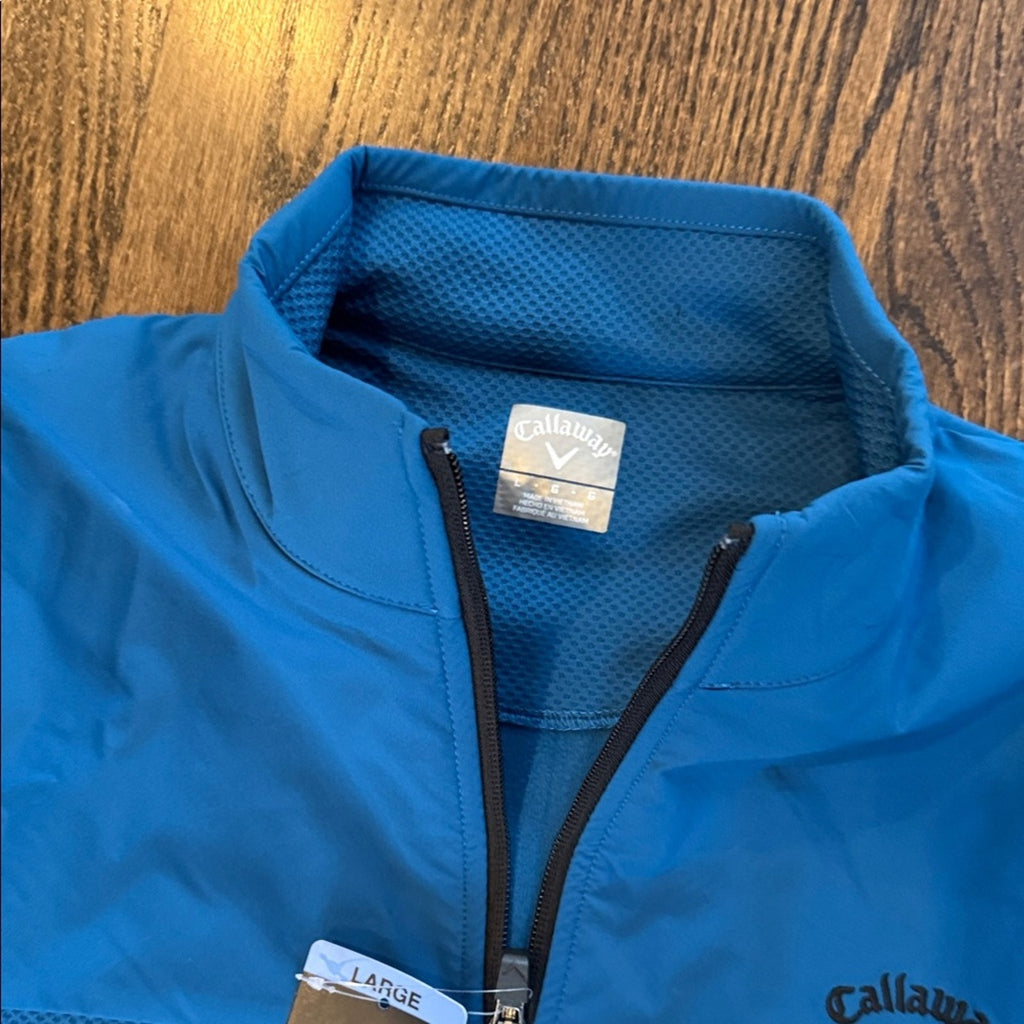 Callaway Men's Vibrant Blue Lightweight Jacket with pockets popover Large