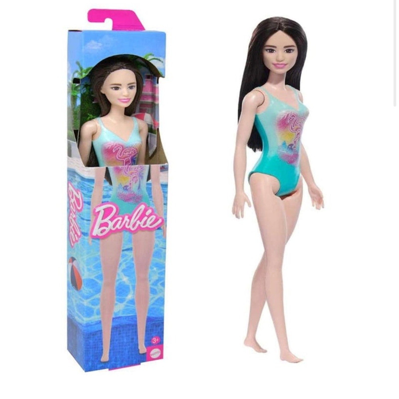 Barbie in Pastel Swimsuit with Pink Accents