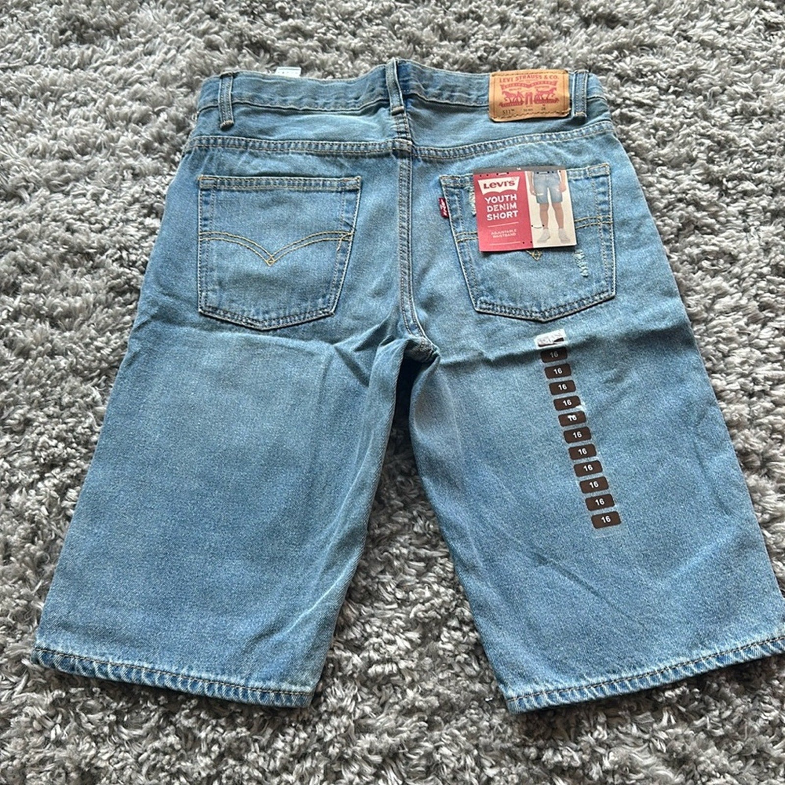 Boys Levi’s Denim Shorts Size 16 NWT Light Wash NEW