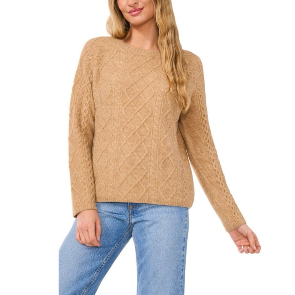 Vince Camuto plus XXL - Latte Heather Cable Sweater New