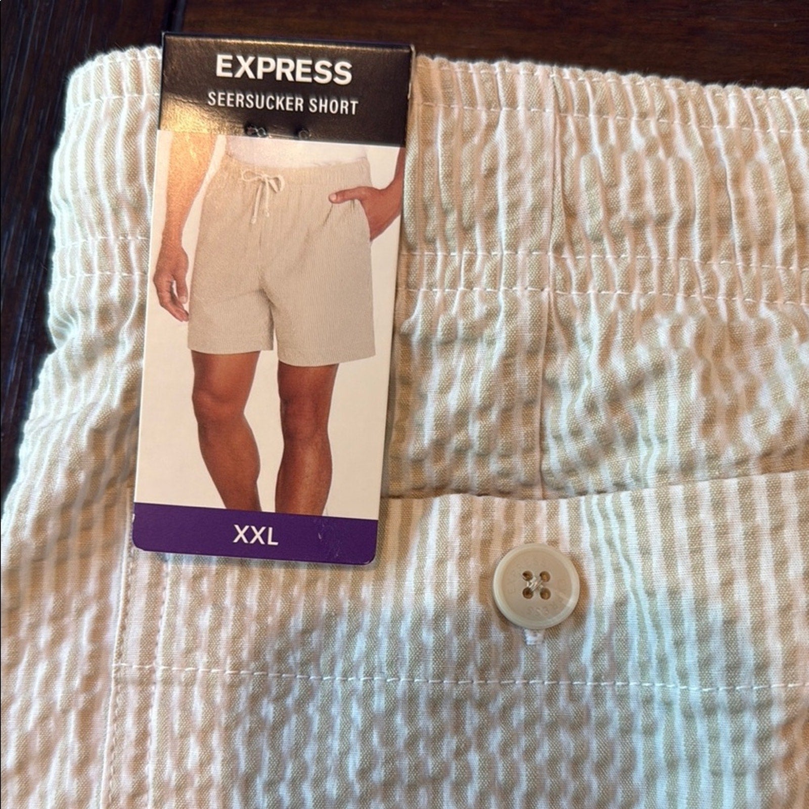 Express Cream Flat Front Shorts Lightweight Summer Essential NEW XXL