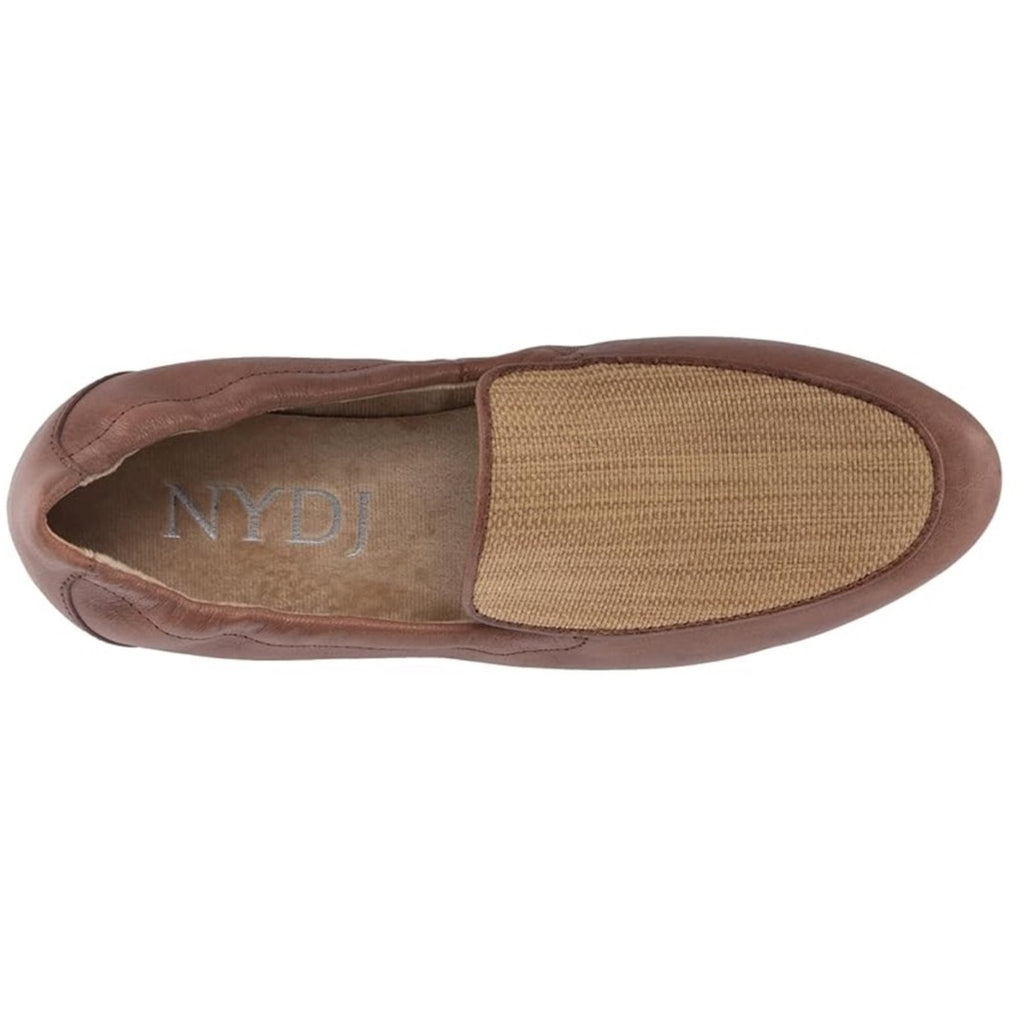 NYDJ Brown & Tan Leather Loafers Women’s Size 10 Slip-On Shoes NWT