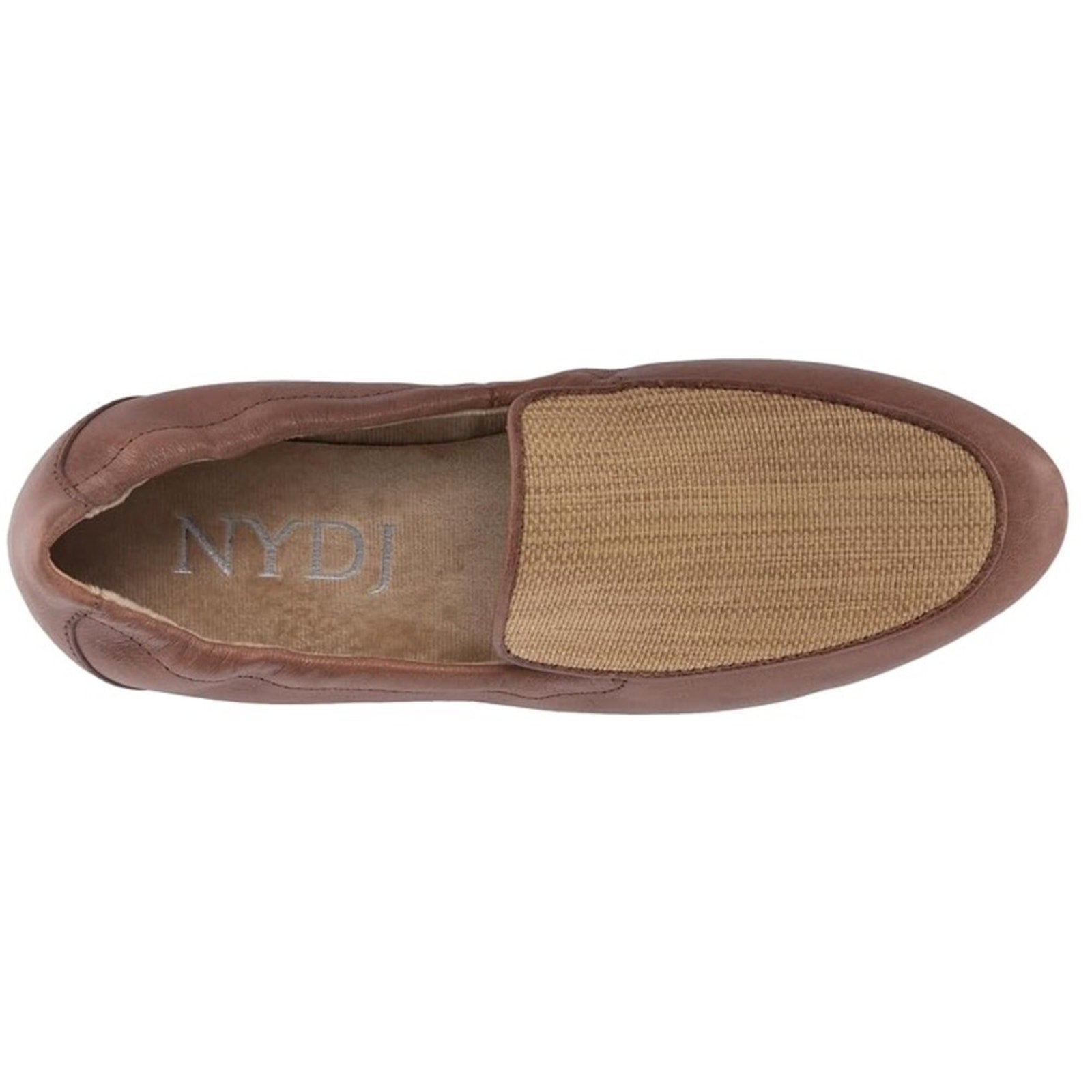 NYDJ Brown & Tan Leather Loafers Women’s Size 10 Slip-On Shoes NWT