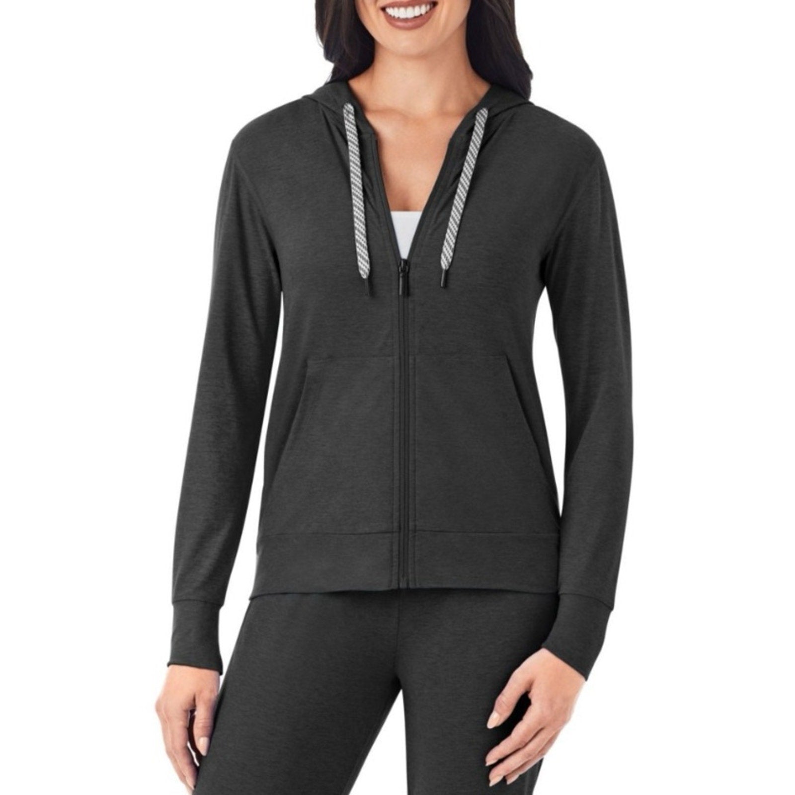 Members mark xxl full zip sweatshirt lightweight  Black Zip-Up Hoodie