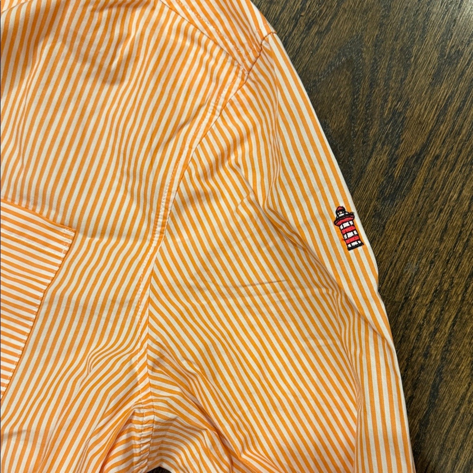 Southern Tide beach Woman’s xl dress Orange Striped Shirt new