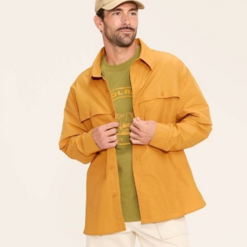 Woolrich Yellow Button-Up Shirt men's  fishing size small NEW