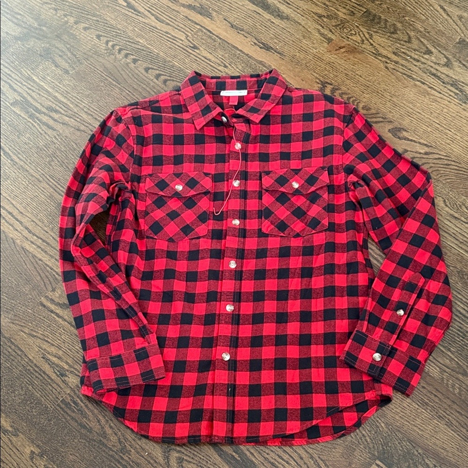 woolrich mens Red and Black Plaid Shirt button down size small NWT