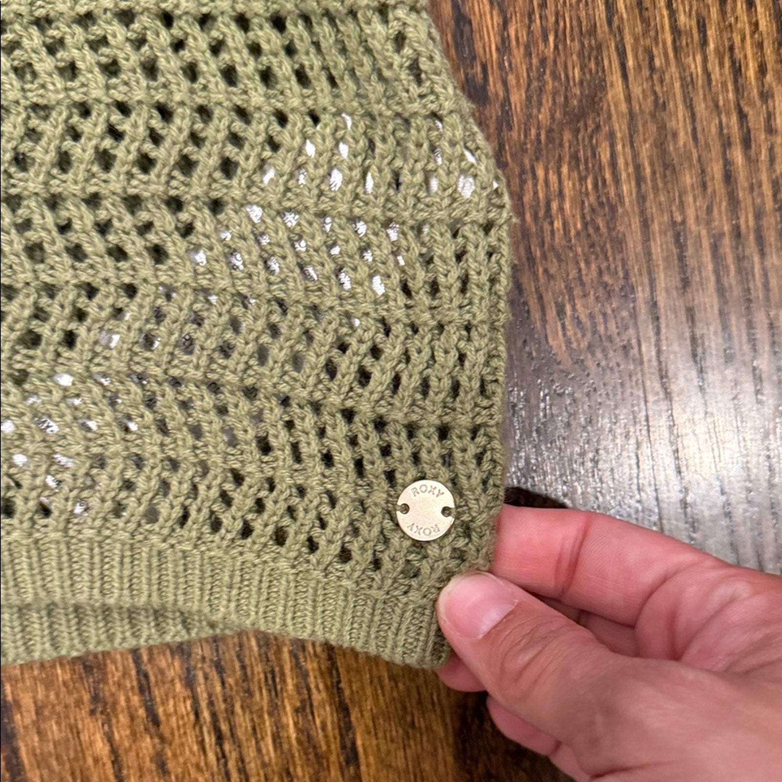 Roxy Olive Green Knit Halter Top Roxy xs Oversized used