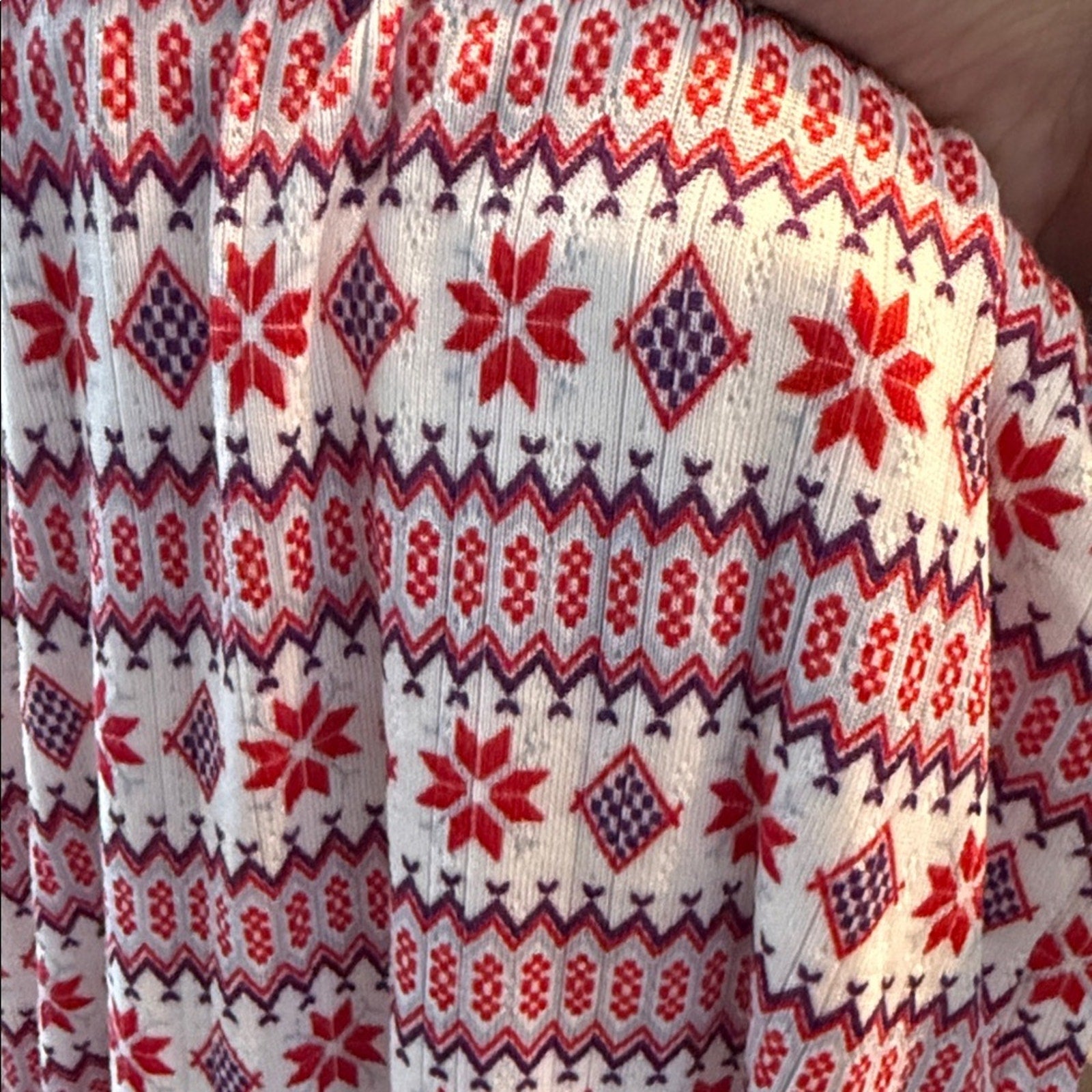 Loft Cozy Pajamas set in Red and White ladies lounge set Medium NEW