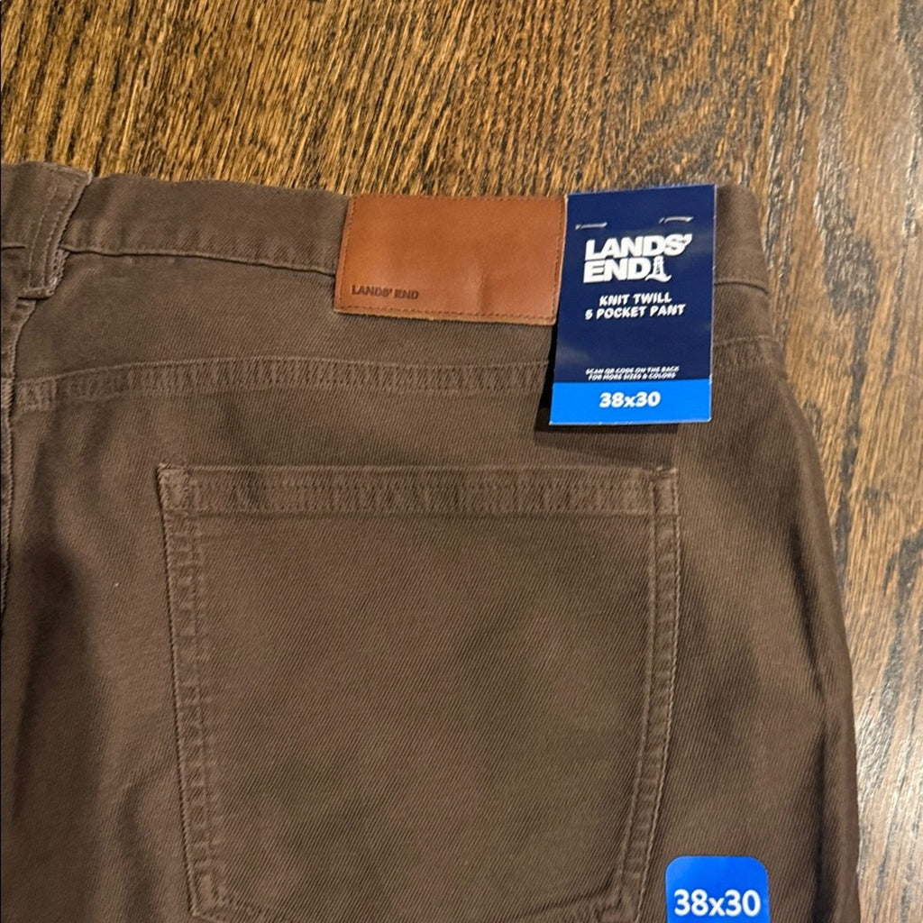 Land's End Men's Brown Pants 38x30 NEW